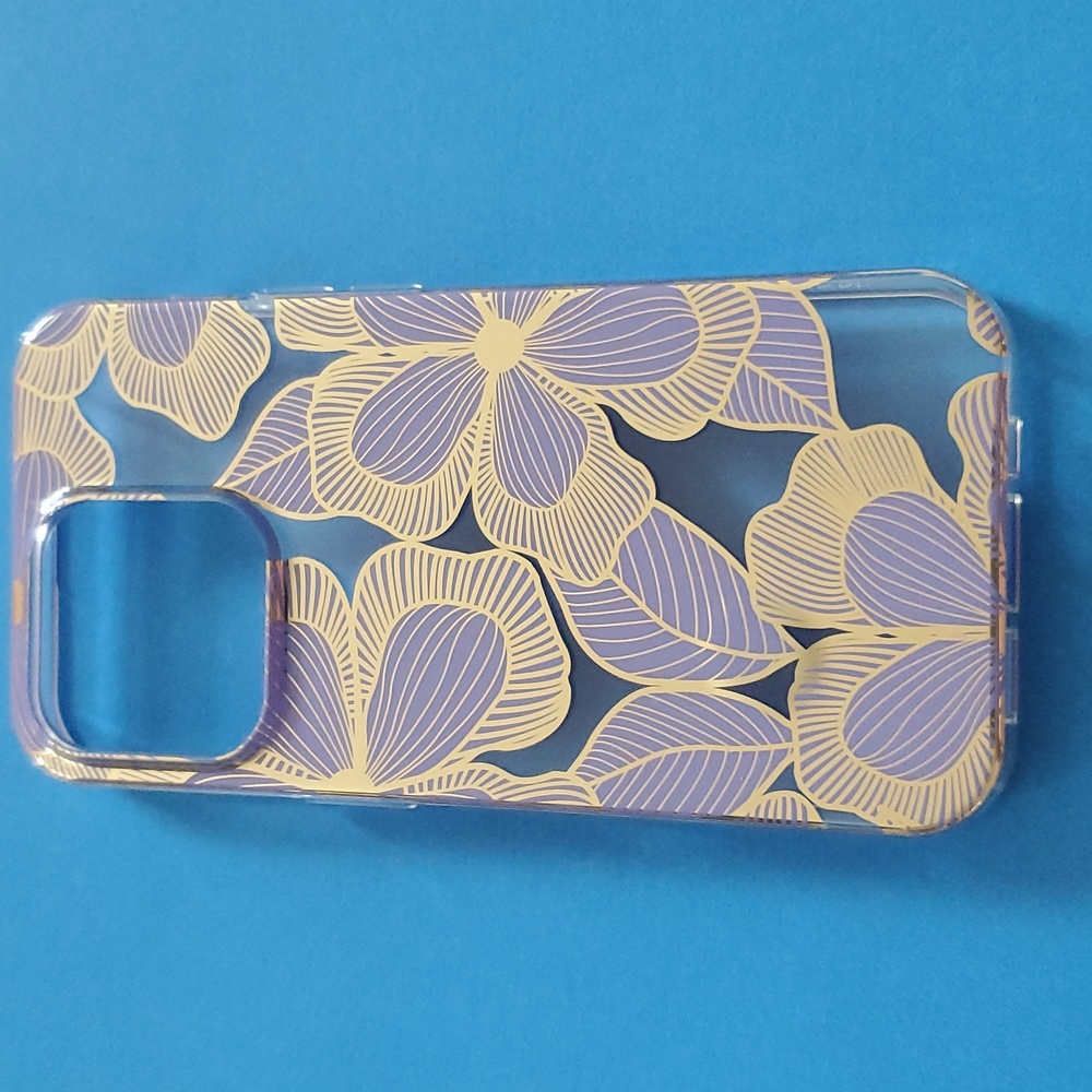 Insignia - Hard-Shell Case for iPhone 14 Pro - Purple Flower